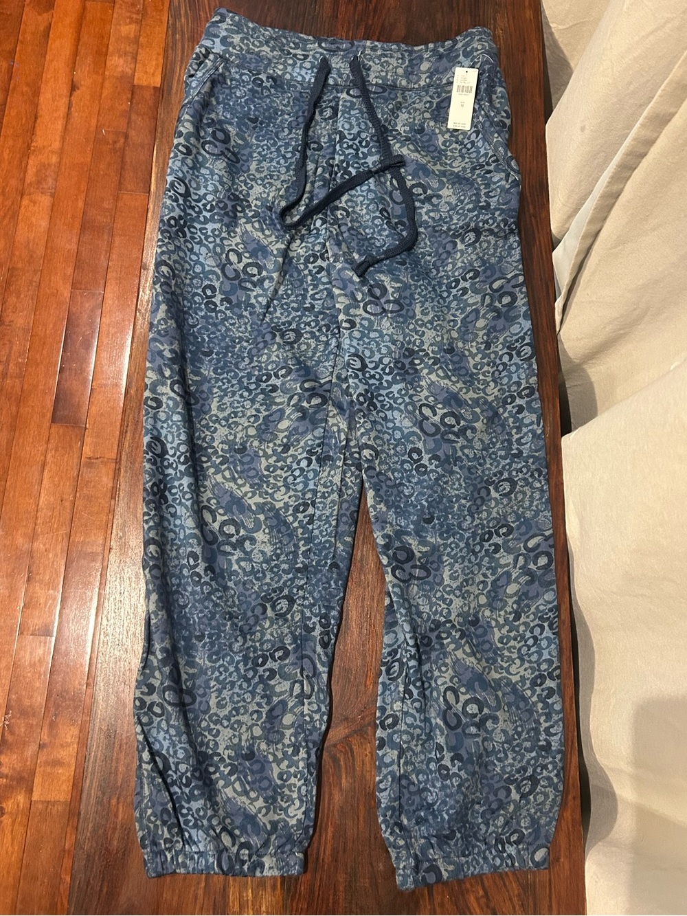 Anthropologie Blue Patterned Jogger Trousers